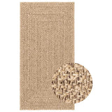 Rug ZIZUR Beige 80x250 cm Jute Look Indoor and Outdoor 4010391