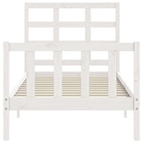Bed Frame without Mattress White Small Single Solid Wood Pine 3192062