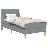 Bed Frame with Mattress Light Grey 90 x 190 cm Fabric 3415232