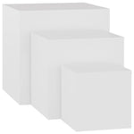 ZNTS Side Tables 3 pcs White Engineered Wood 808585