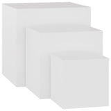 ZNTS Side Tables 3 pcs White Engineered Wood 808585