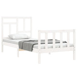 Bed Frame without Mattress White Single Solid Wood Pine 3193107