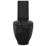 WC Ceramic Toilet Bathroom Round Toilet Bottom Water Flow Black 141136