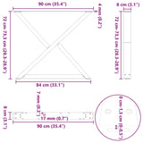 Dining Table Legs 2 pcs White 90x cm Steel 4012733