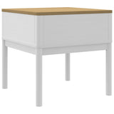 Lamp Table FLORO White 55x55x54 cm Solid Wood Pine 374027