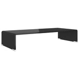 244136 TV Stand/Monitor Riser Glass Black 70x30x13 cm