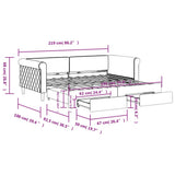Daybed with Trundle&Drawers without Mattress Dark Grey 90x190 cm Single 3197866