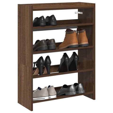 ZNTS Shoe Rack Brown Oak 60x25x81 cm Engineered Wood 859884