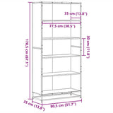 Bookcase Smoked Oak 80.5x35x170.5 cm Engineered Wood 3300857