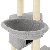 Cat Tree with Sisal Scratching Posts Light Grey 122 cm 172053