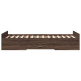 Bed Frame Brown oak Engineered wood Small Single Bed Frame 3280355