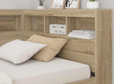 Storage Headboard with Shelf Sonoma Oak 100 cm Engineered Wood 3335463