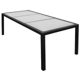 9 Piece Outdoor Dining Set with Cushions Poly Rattan Black 43126