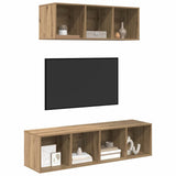 TV Cabinet Set Wall-mounted 2 pcs Artisan Oak Engineered Wood 3393356