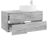 Bathroom Furniture Set 2 pcs Concrete Grey Engineered Wood 3404003