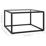 Coffee Table Black with Tempered Glass 60x60x35 cm 322871