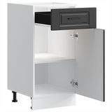 Kitchen Base Cabinet Porto Black Engineered Wood 853948