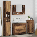 Bathroom Furniture Set 4 pcs Old Wood Engineered Wood and Metal 3393061