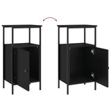 ZNTS Bedside Cabinets 2 pcs Black 41x31x80 cm Engineered Wood 825924