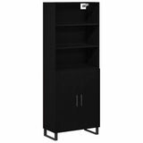 Highboard 2 pcs Black Oak Engineered Wood 3333095