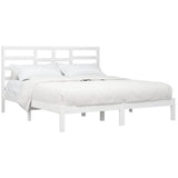 Bed Frame without Mattress White Solid Wood 200x200 cm 3105816