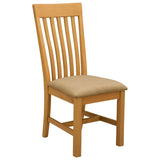 Dining Set 5 pcs Beige Solid Oak Wood 3430245
