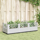 Garden Planter with Pegs White 123.5x43.5x43.5 cm PP 368020