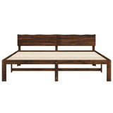 Double Bed Frame with Headboard ROSTOCK Dark Brown 200 x 200 cm 3405470