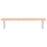 Basin Shelf Wall Mounted Steel and Solid Wood Beech 3302434