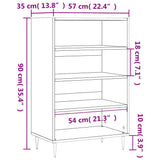Highboard White 57x35x90 cm Engineered Wood 827220