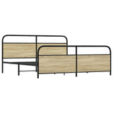 Metal Bed Frame without Mattress Sonoma Oak 180x200 cm Super King 3318652