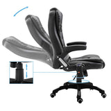 20235 Massage Office Chair Black Faux Leather