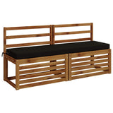2-Piece Bench Cushions SOEST 2 pcs 100% Polyester Black 949849
