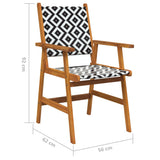 Garden Chair Set of 6 Acacia wood and black 3096600