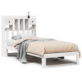 Bookcase Bed without Mattress White 75x190cm Solid Wood Pine 3322586