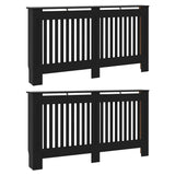 Radiator Cover 2 pcs Black 152 x 19 x 81.5cm Engineered Wood 3403232