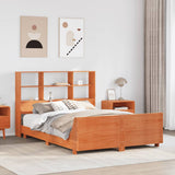 ZNTS Bed Frame without Mattress Wax Brown 120x190 cm Small Double Solid Wood Pine 3323709
