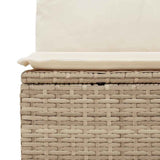 Garden Sofa with Cushion Black and Cream White Poly Rattan 3394480