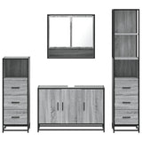 4 Piece Bathroom Furniture Set Grey Sonoma Engineered Wood 3301283