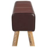 Bench 110 x 30 x 45 cm Real Leather Dark Brown 42042112