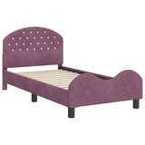 Children's Bed Frame with Headboard Purple 80 x 160 cm Velvet 42011110