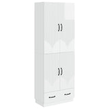 Cabinet Set 2 pcs High Gloss White Engineered Wood 3416776