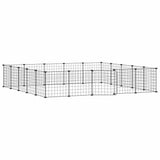 20-Panel Pet Cage with Door Black 35x35 cm Steel 3114019