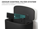50L Kitchen Bin with Soft-Close Lid and Stay-Open Function, Stainless Steel Pedal Bin with Removable T3398P424974