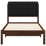 Bed Frame with Upholstered Headboard Dark Brown and Black 904122
