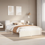Bookcase Bed without Mattress White 120x200cm Solid Wood Pine 3322358