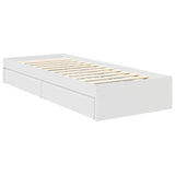 Storage Bed with Headboard White 75 x 190 cm Engineered Wood 3410847