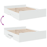 Bed Frame White Engineered wood Double Bed Bed Frame 3280279