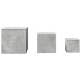Side Tables 3 pcs Concrete Grey Engineered Wood 808589