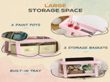 3 in 1 Kids Easel Double-Sided Magnetic Whiteboard and Chalkboard with Paper Roll, Storage Baskets T3398P378908